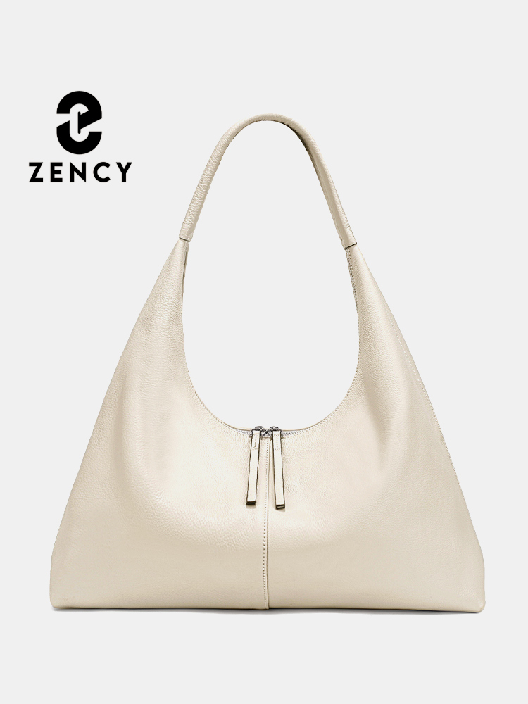 Leather Work Bag Women - Zency Women's Genuine Leather Hobo Bag