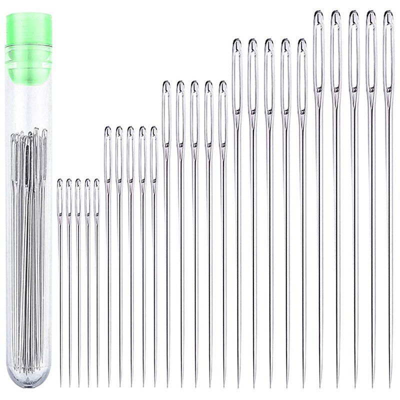 Leatherwork Hand Sewing Needles - 25Pcs Large-Eye Hand-Sewing Needles High-Carbon Steel