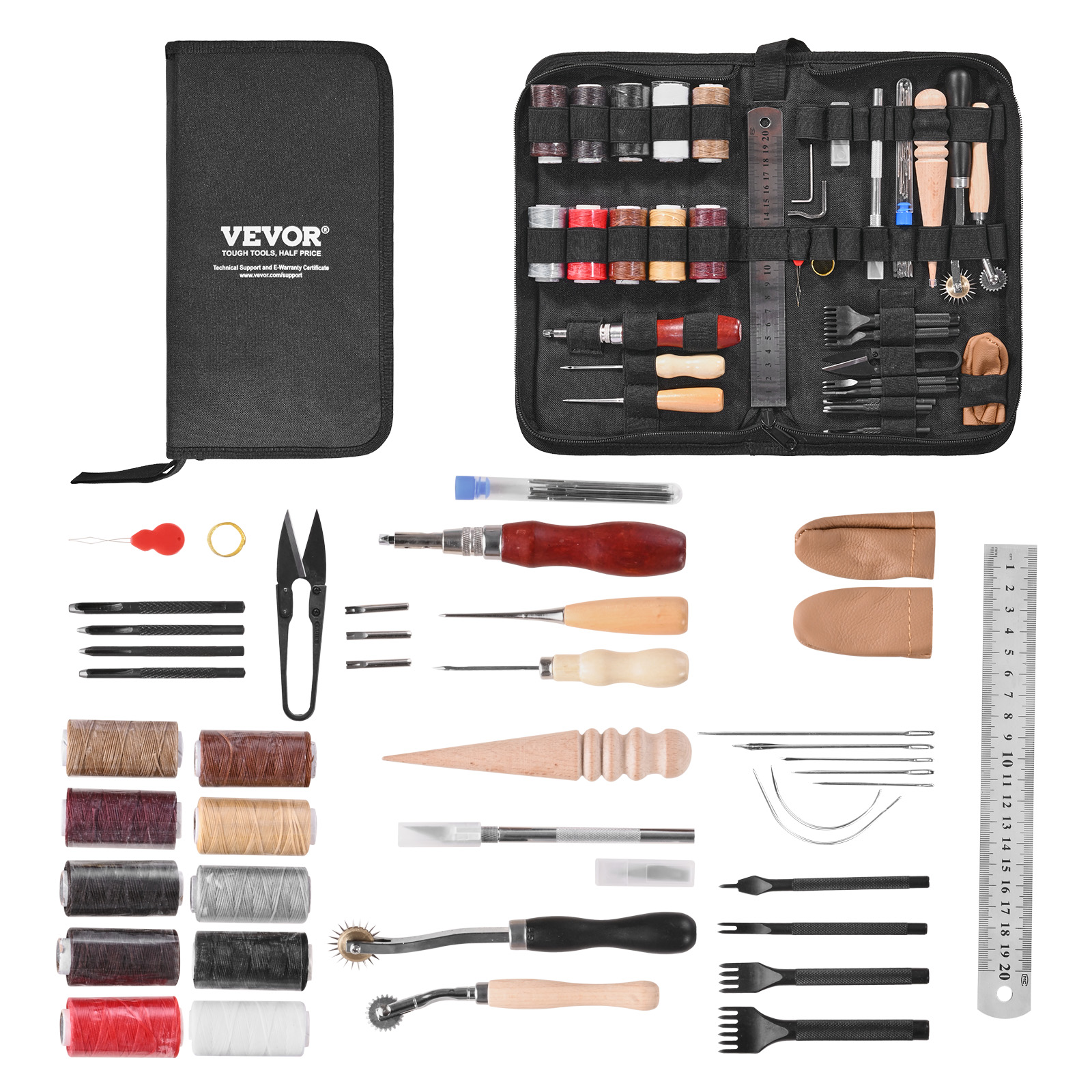 Leatherwork Embossing - SucceBuy 38/59/61/72/92PCs Leather Working Tools Kit