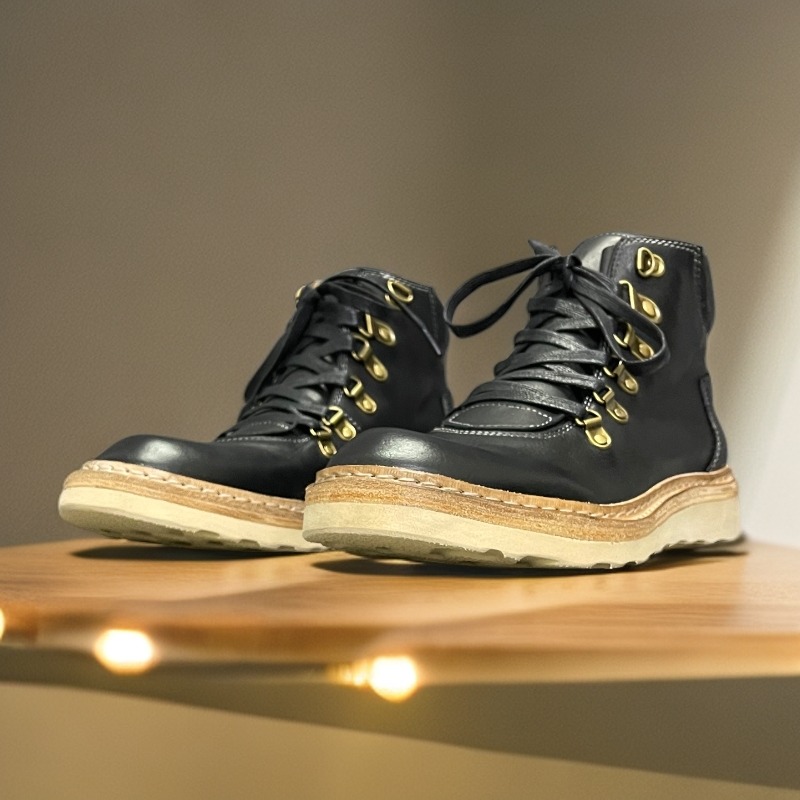 Leather Work Western - Handmade Washed Genuine Leather Work Boots