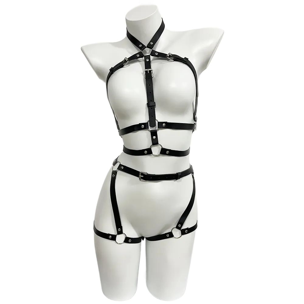 Leather Work Harness - Harness for Women Pu Leather Leg
