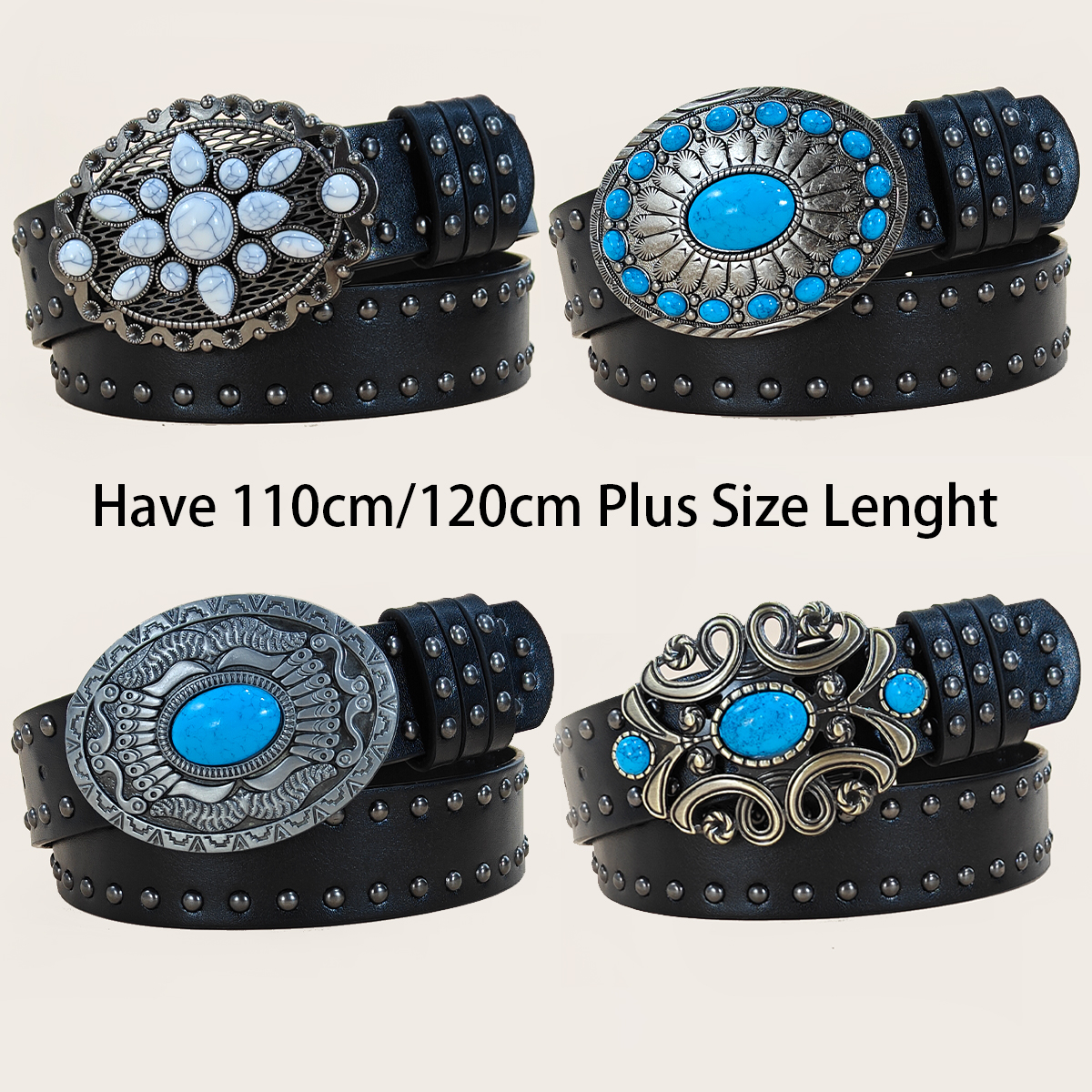 Leather Work Western - Men and women's casual Punk Rivet
