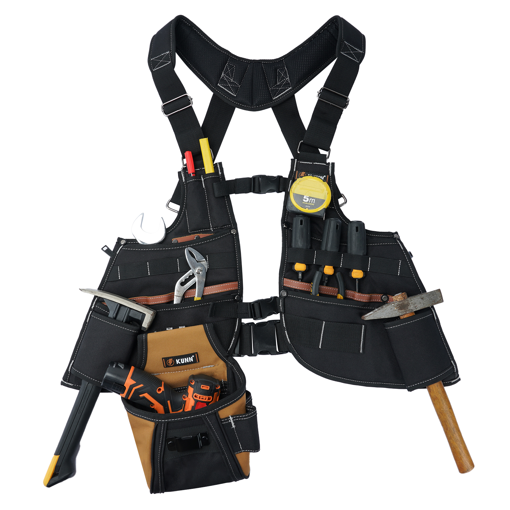 Leather Work Vest For Men - Leather Tool Vest for Men –