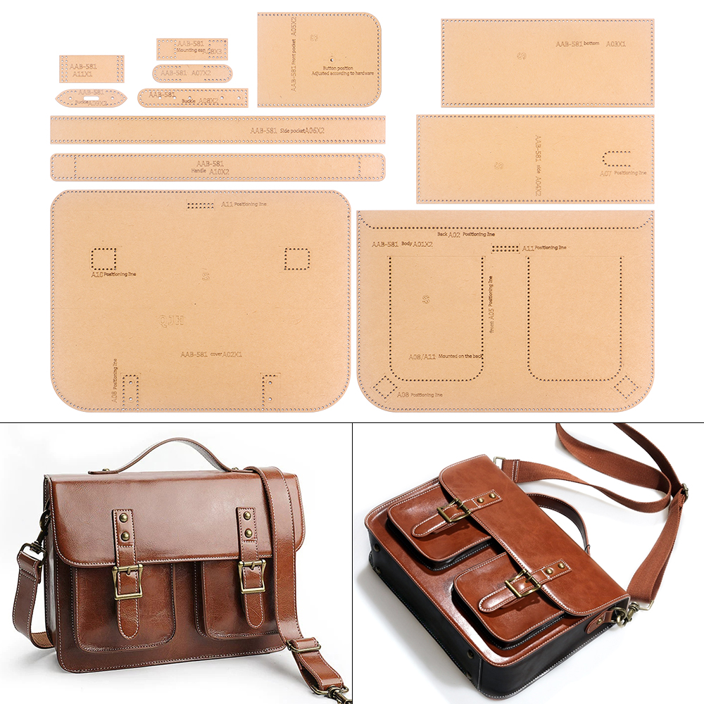 Leatherwork Embossing - 1 Set of Large Capacity Briefcase,Computer