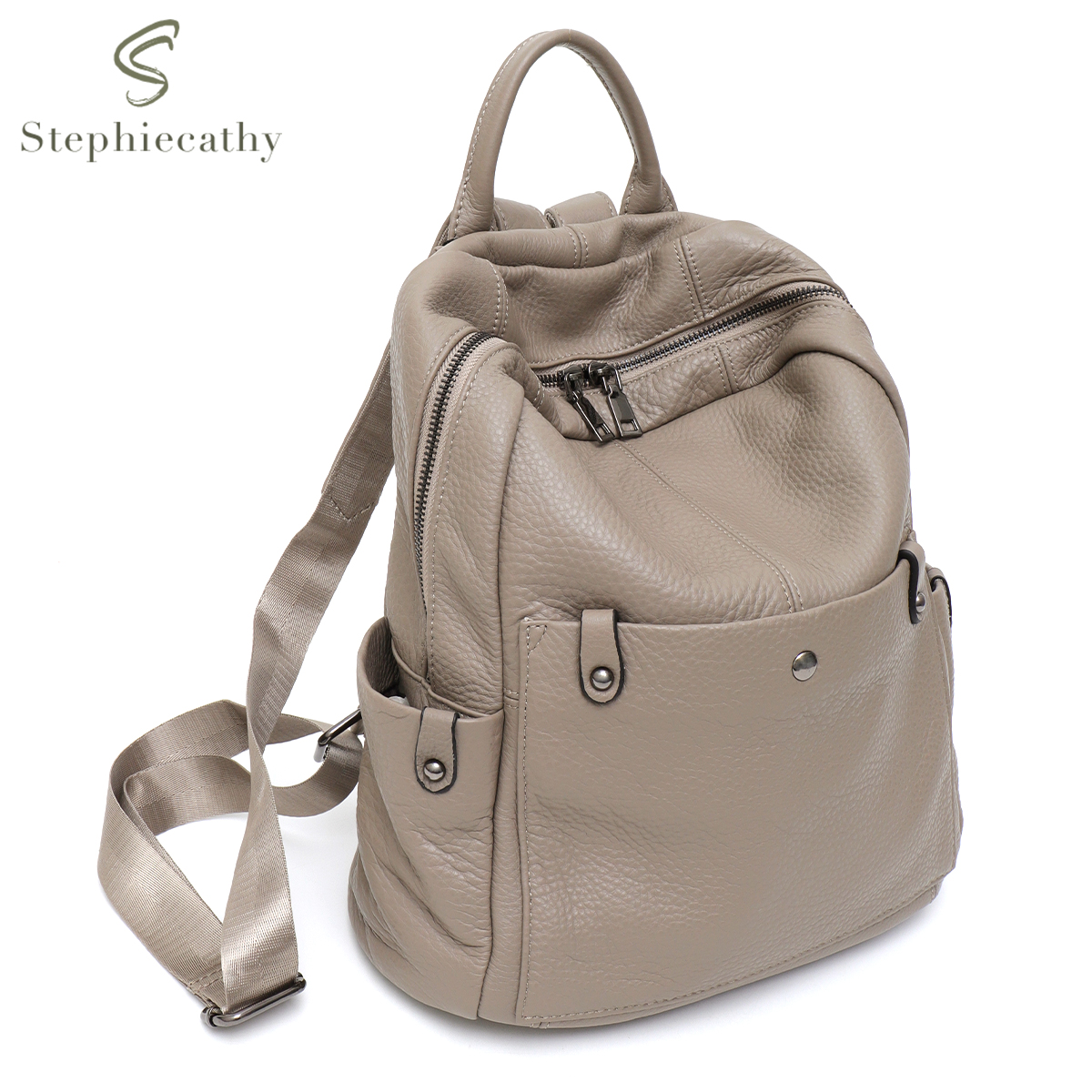 Leather Work Womens Backpack - Soft Genuine Cowhide Daily Backpack Women