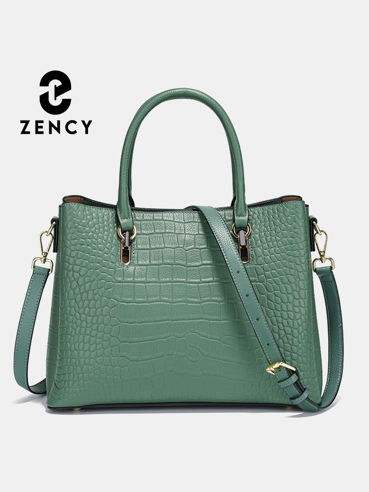 Leather Work Bag Women - Zency Women's Genuine Leather Top Handle
