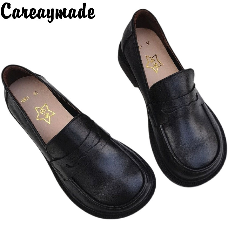 Leather Work - Careaymade-Women's Casual Shoes Slip on Oxford