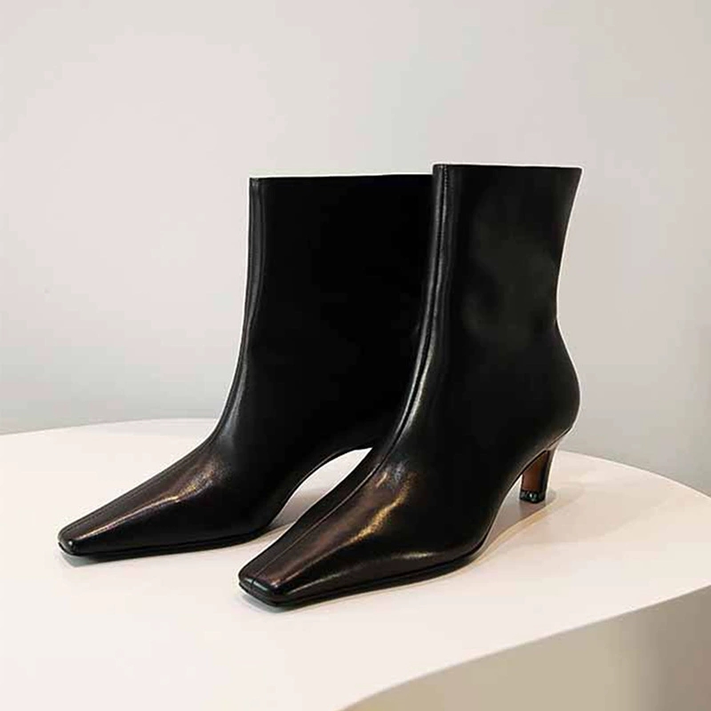 Leather Work Western - AIYKAZYSDL 2025 Square Toe Ankle Boots