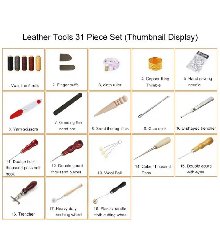 Leatherwork Hand Sewing Needles - Professional Leather Sewing Craft Tools Kit