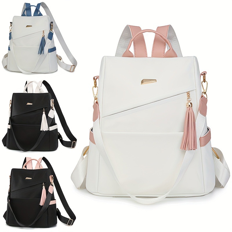 Leather Work Womens Backpack - Fashionable Soft Leather Anti Theft Backpack