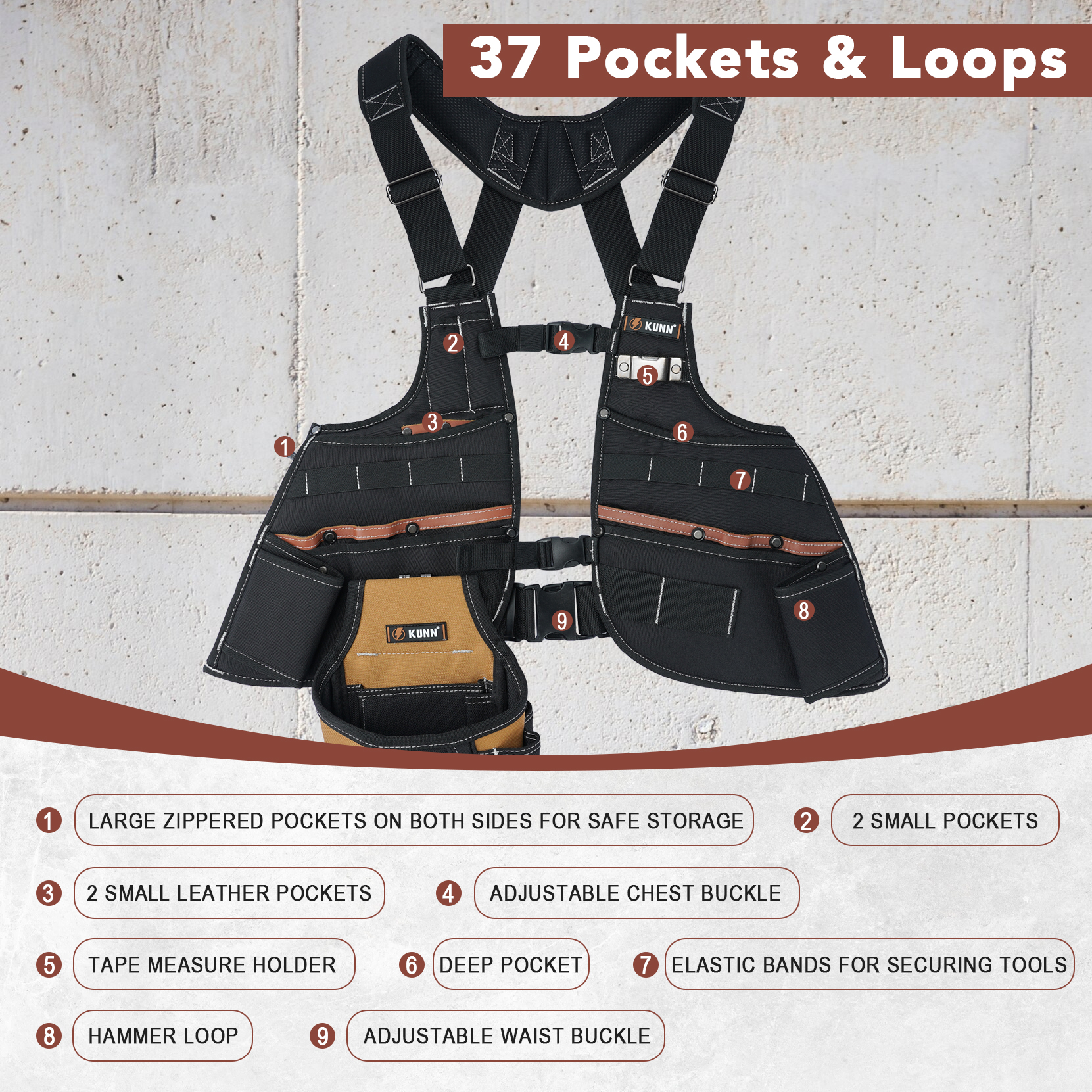 Leather Tool Vest for Men – Ad - огляд і ціна Leather Work Vest For Men