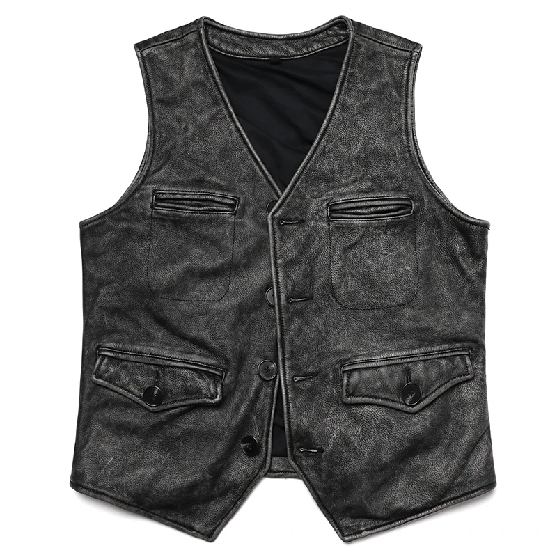 New Gery Vintage Genuine Leath - огляд і ціна Leather Work Vest For Men
