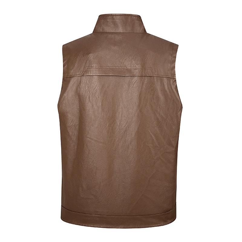 Men's leather vest, thin stand - огляд і ціна Leather Work Vest For Men