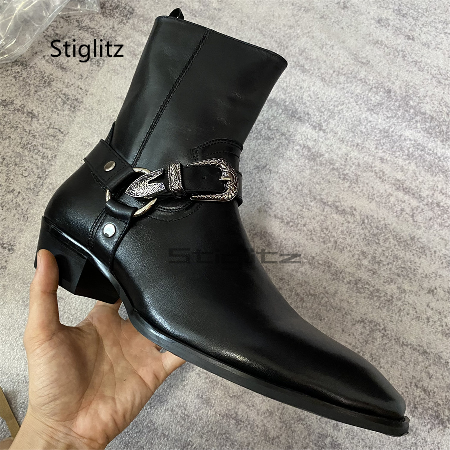Men's Belt Buckle Ankle Boots  - огляд і ціна Leather Work Western