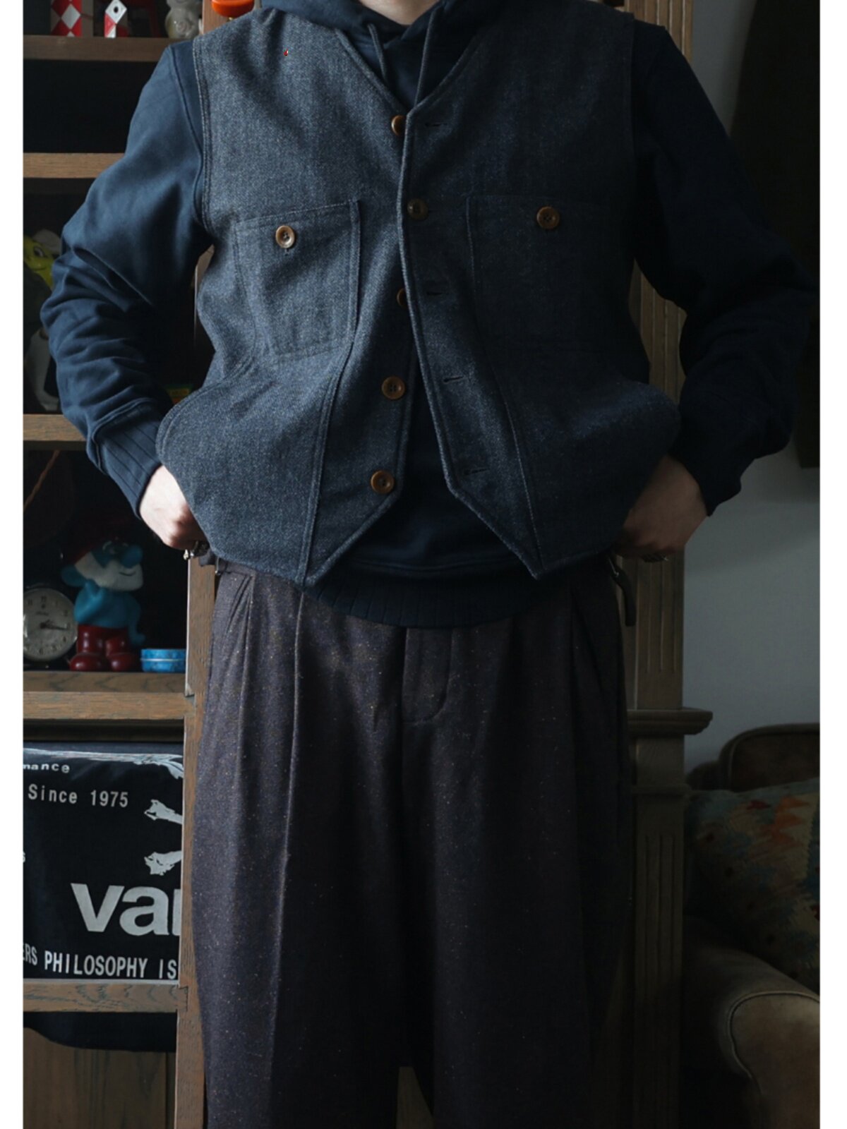 Secondorder FW24 Vintage Wool  - огляд і ціна Leather Work Vest For Men
