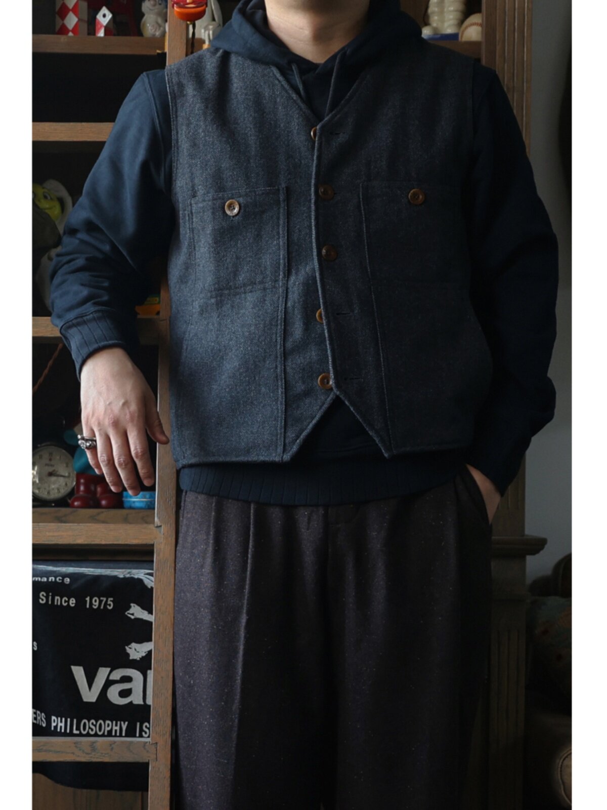 Secondorder FW24 Vintage Wool  - огляд і ціна Leather Work Vest For Men