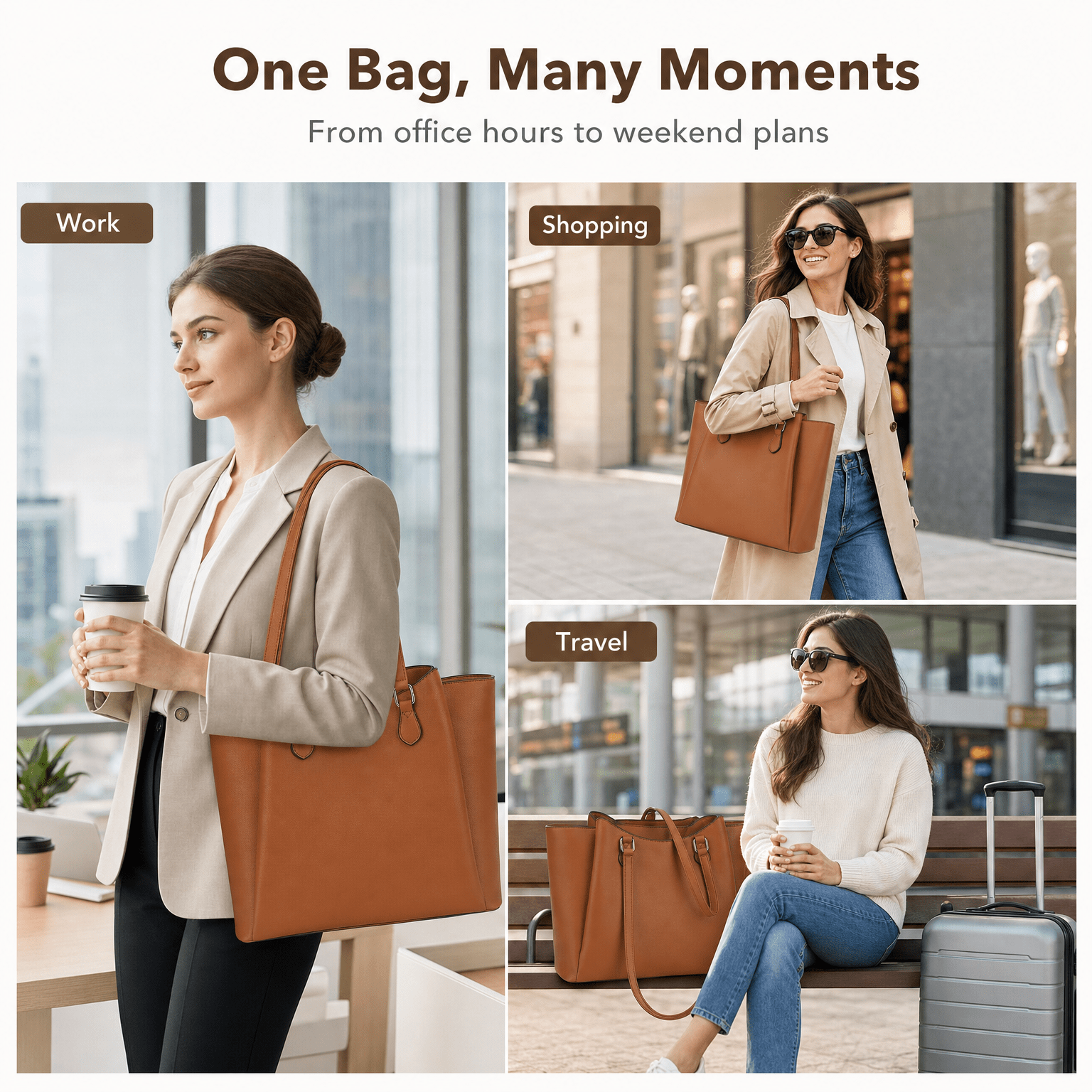 Tote Bag for Women, Large PU L - огляд і ціна Leather Work