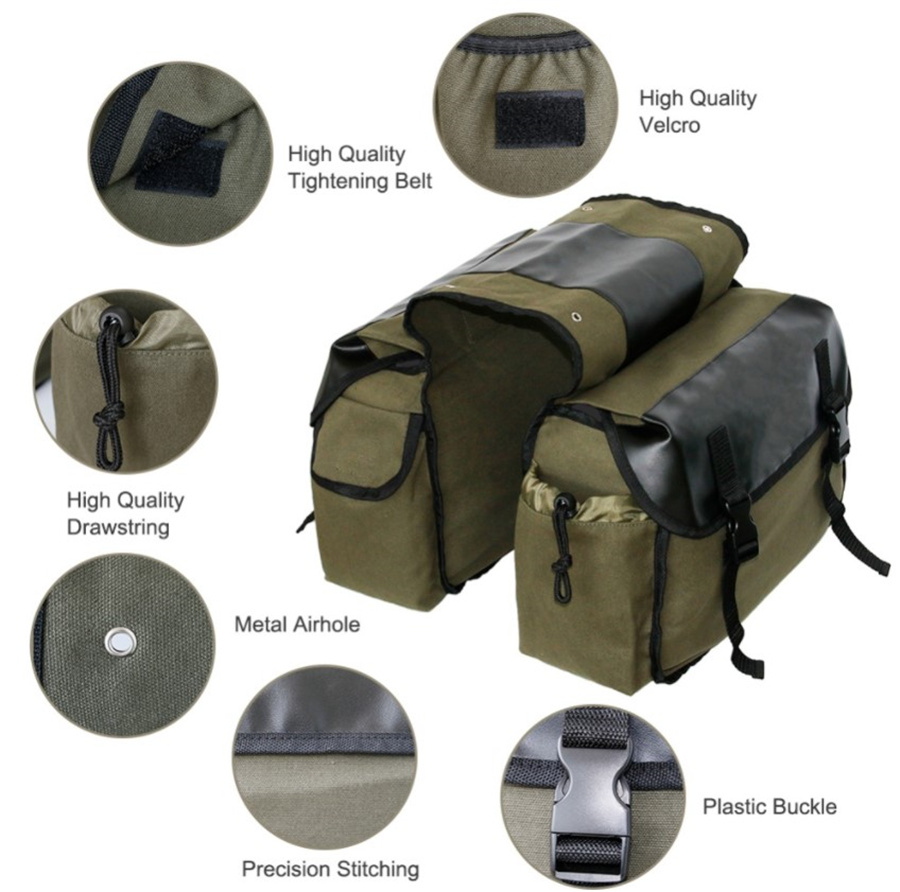 Canvas Leather Rear Saddlebag  - огляд і ціна Leatherwork Bag