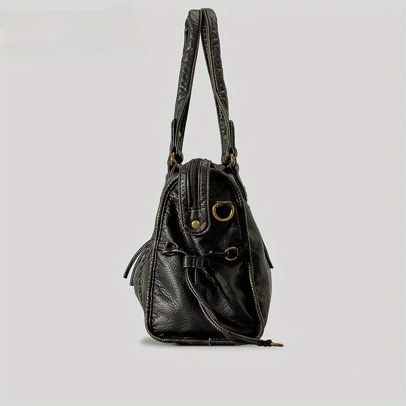 ​​Braided Trim Black Leather T - огляд і ціна Leather Work Bag Women
