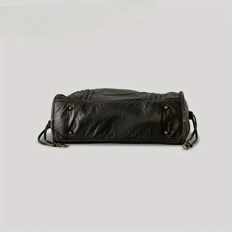 ​​Braided Trim Black Leather T - огляд і ціна Leather Work Bag Women