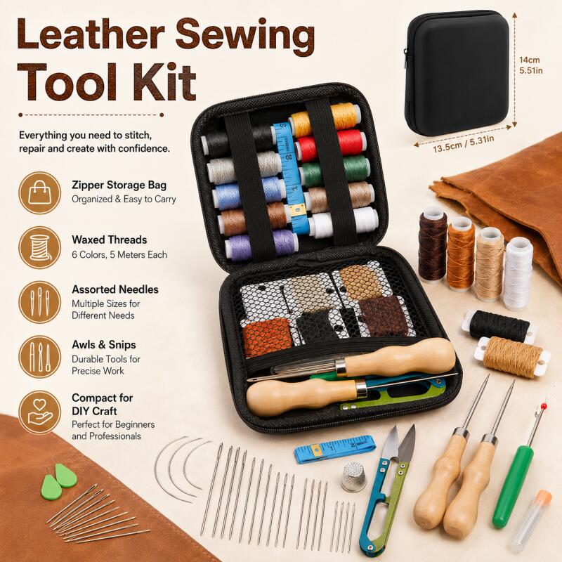 Leather Sewing Kit with Waxed  - огляд і ціна Leatherwork Hand Sewing Needles