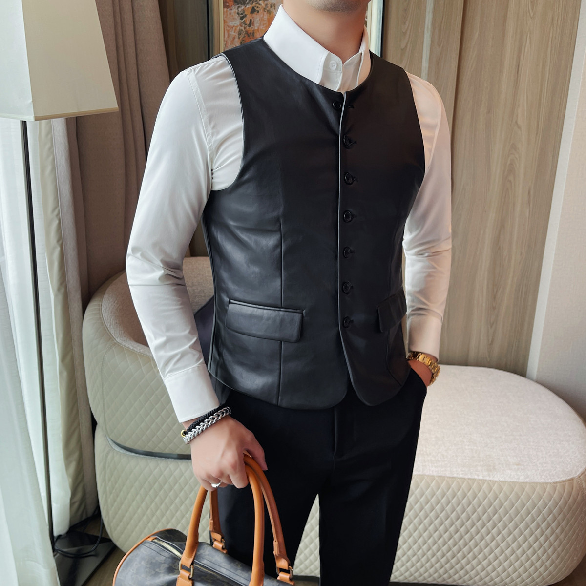 2025 Autumn Men's Casual Leath - огляд і ціна Leather Work Vest For Men
