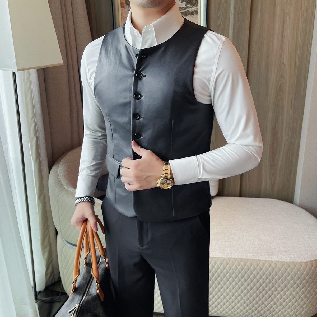 2025 Autumn Men's Casual Leath - огляд і ціна Leather Work Vest For Men