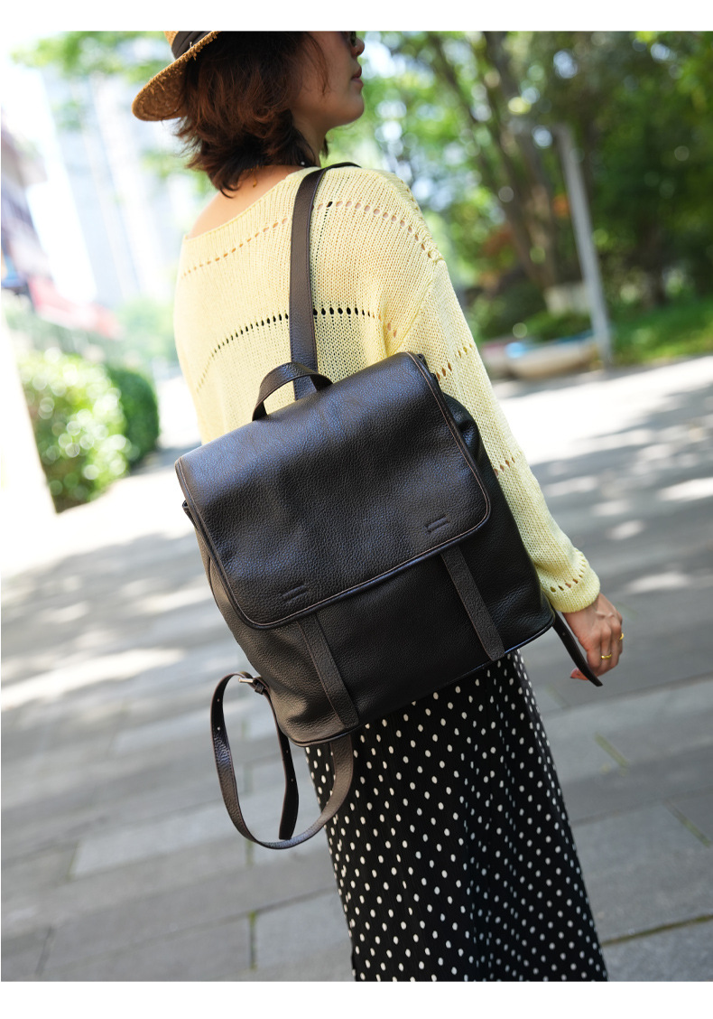 Women Top Grain Cowhide Flap B - огляд і ціна Leather Work Womens Backpack