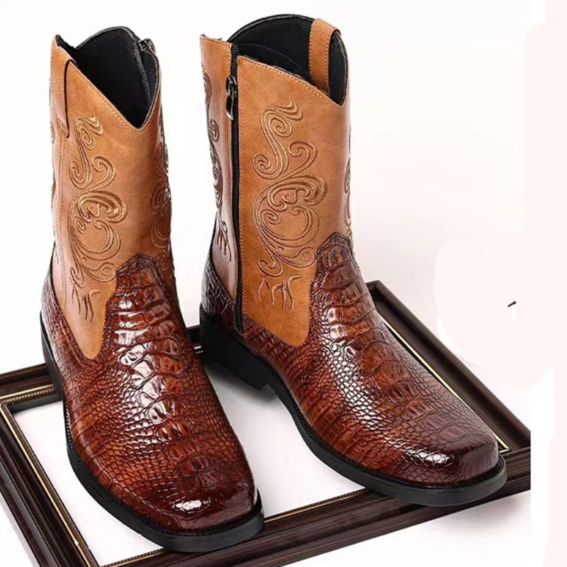 Embroidery Men's Boots Retro C - огляд і ціна Leather Work Western
