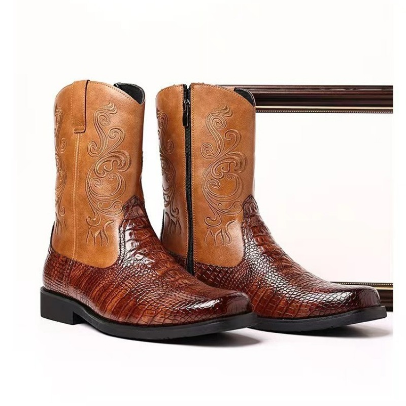 Embroidery Men's Boots Retro C - огляд і ціна Leather Work Western