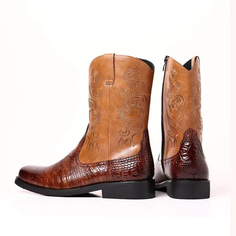 Embroidery Men's Boots Retro C - огляд і ціна Leather Work Western