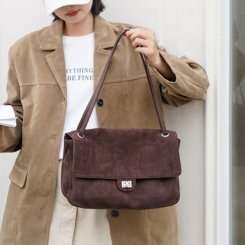 Genuine Suede Leather Underarm - огляд і ціна Leather Work Bag Women