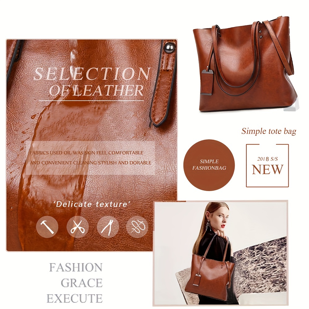Fashionable Classic Retro Leat - огляд і ціна Leather Work Bag Women